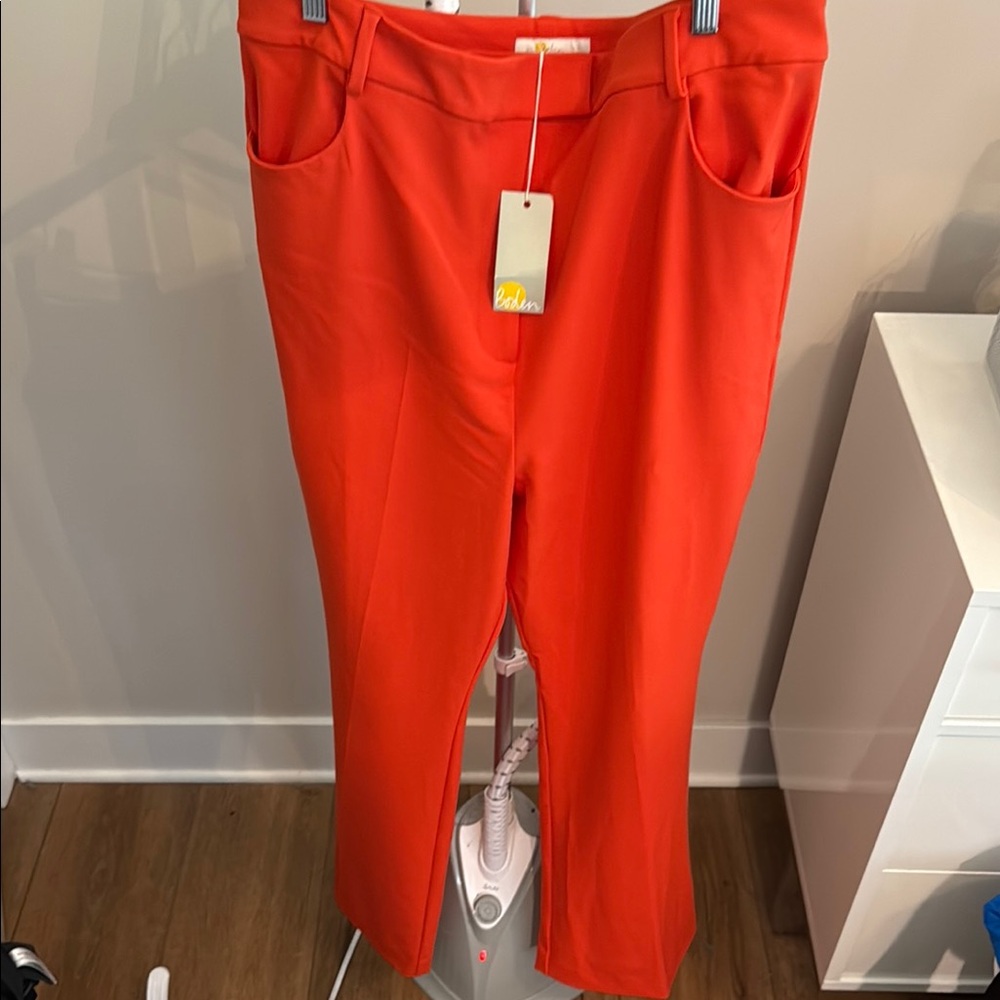 Boden Red-Orange Flared Pants